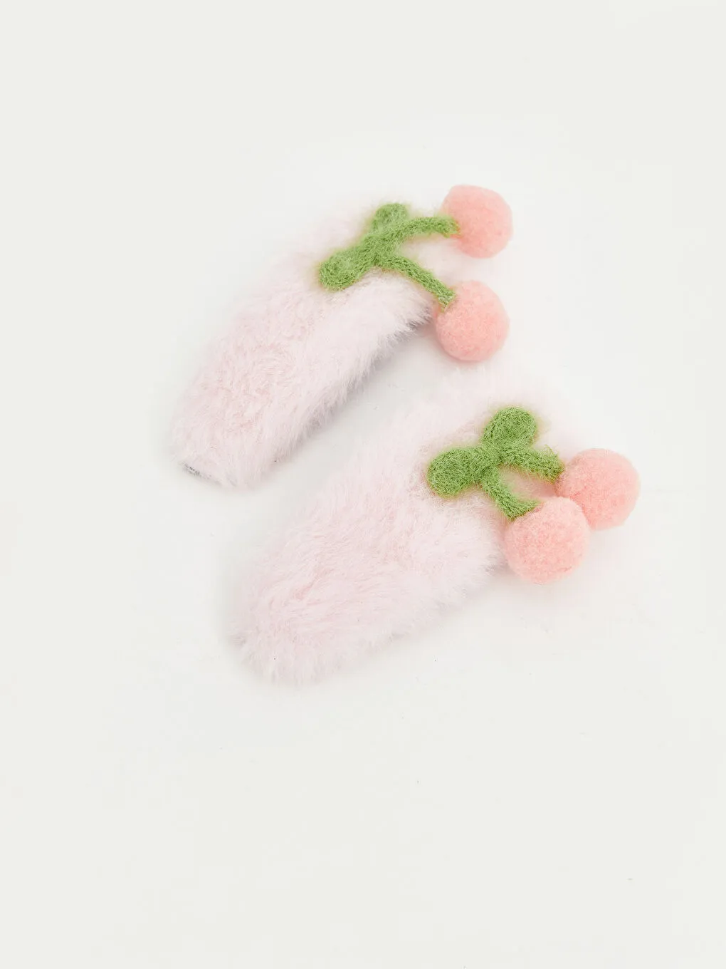 樱桃图案毛绒发夹