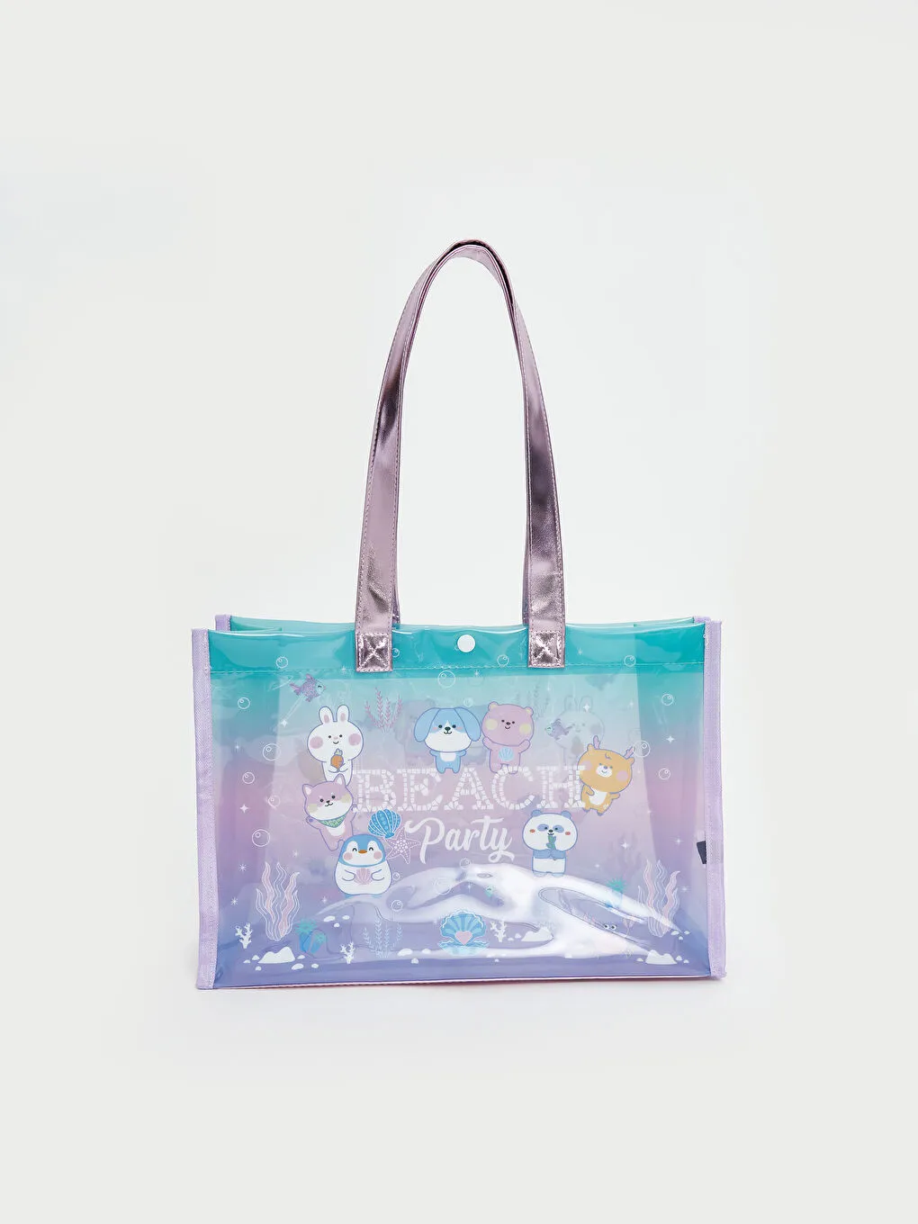 印花女孩沙滩包