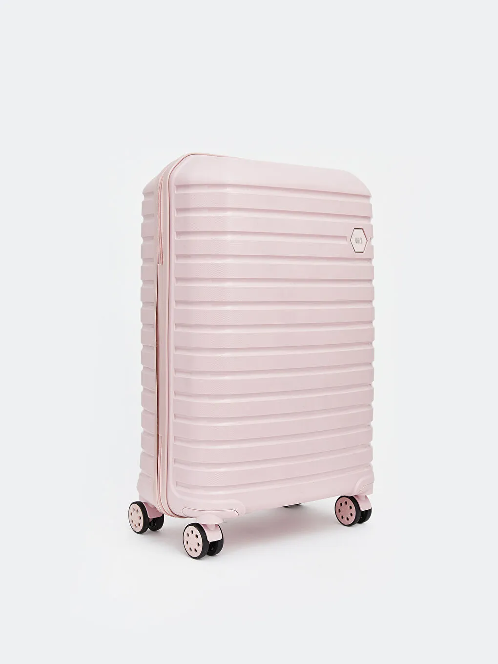 粉色锁扣细节行李箱