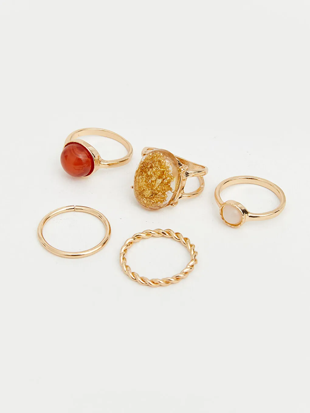 混合黄色女士戒指套装