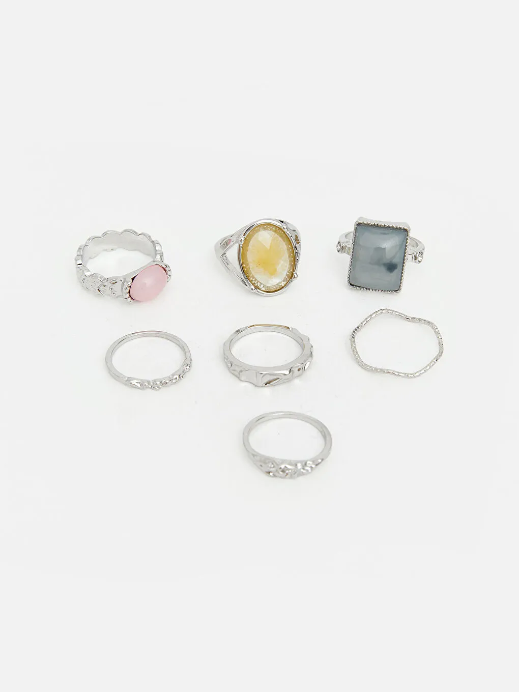 女士彩色宝石戒指套装