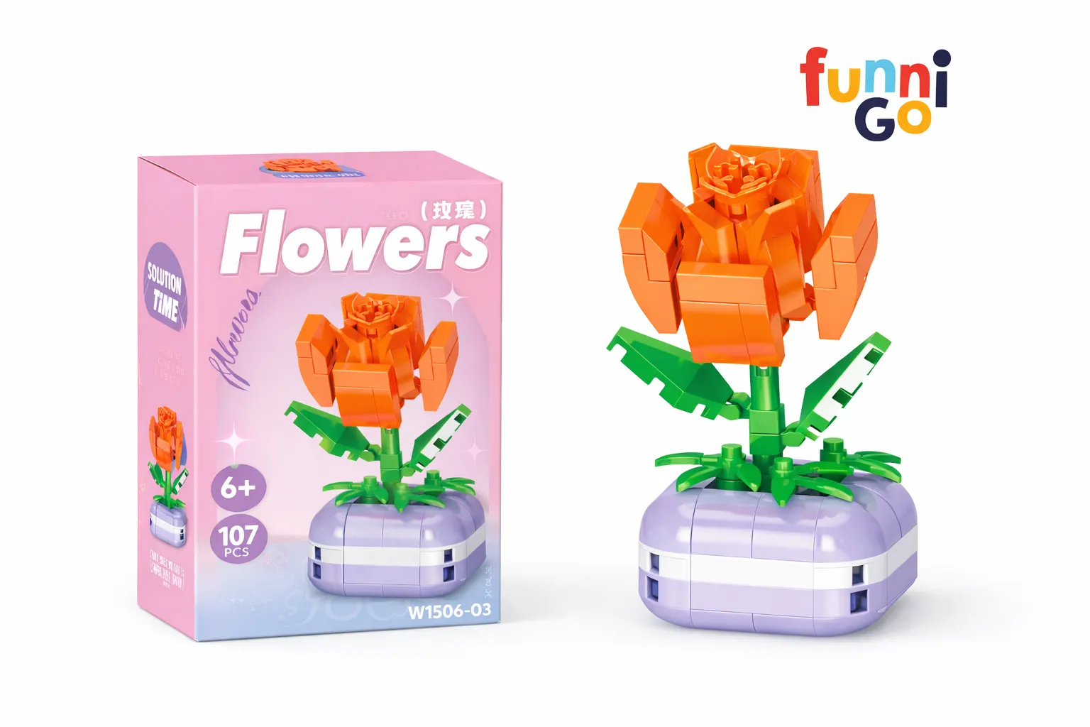 107 片玫瑰拼搭套装