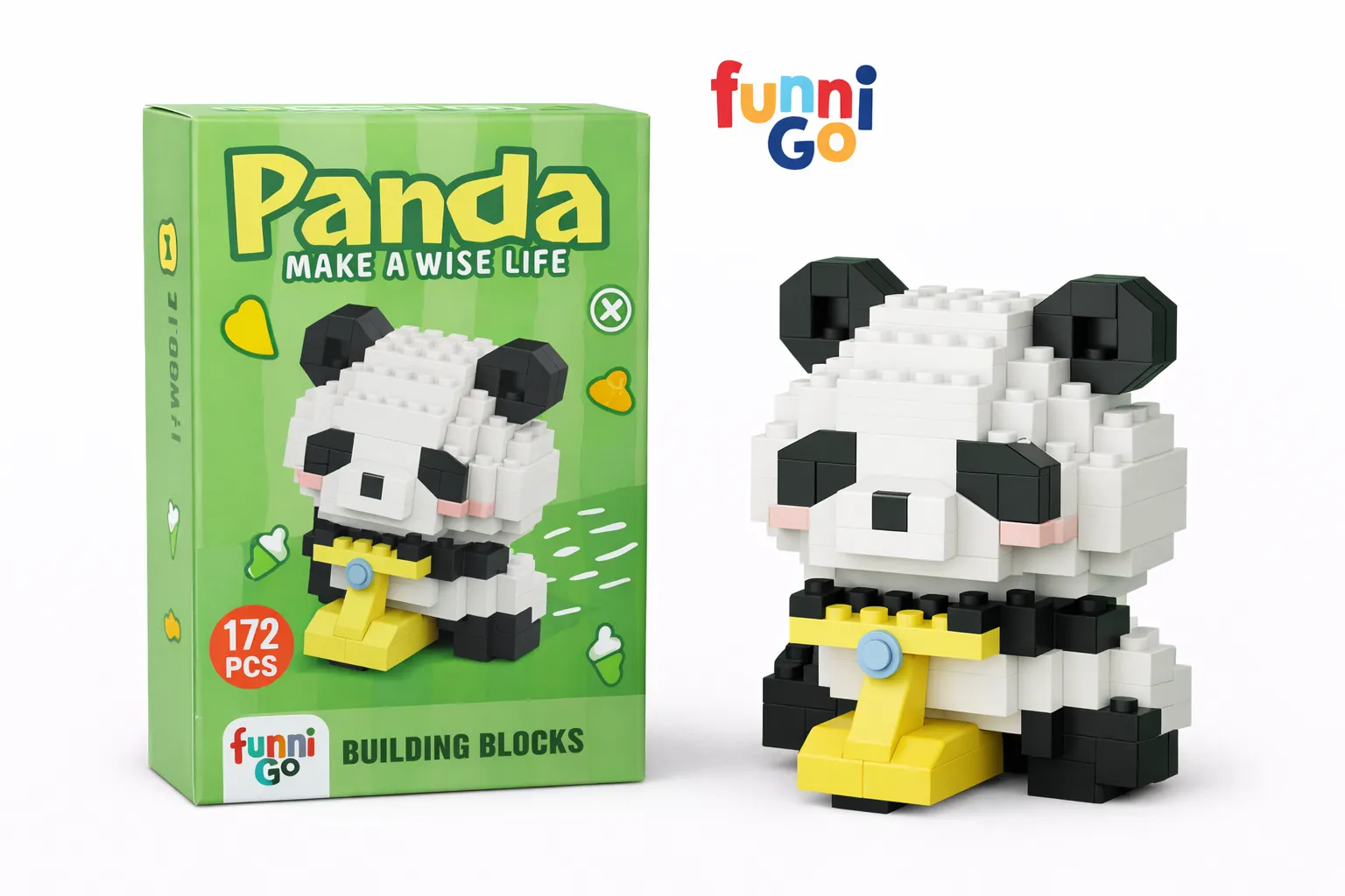 172 片熊猫滑板车拼搭套装